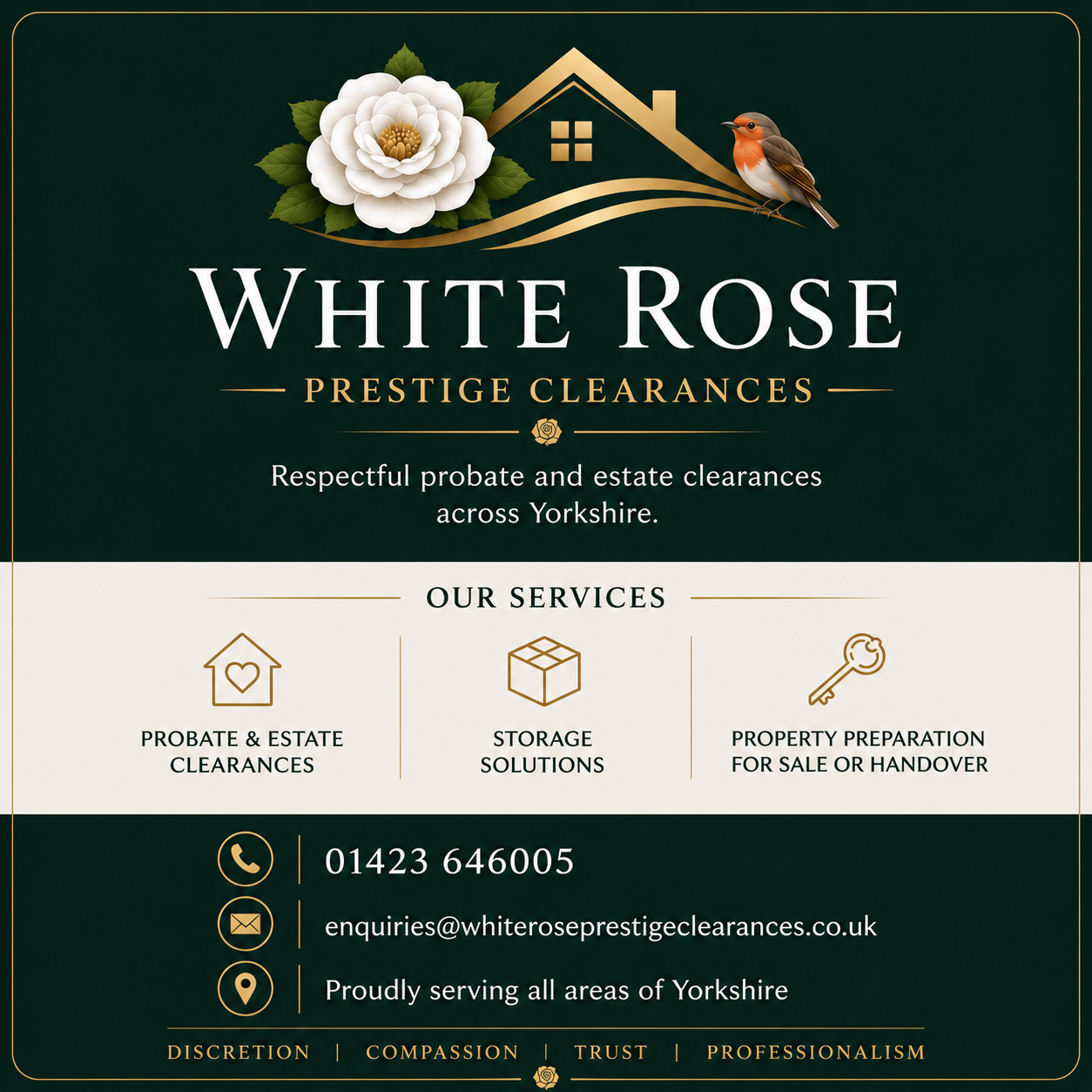 White Rose Prestige Clearances branding